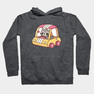 Cute Raccoon Driving A Car Hoodie